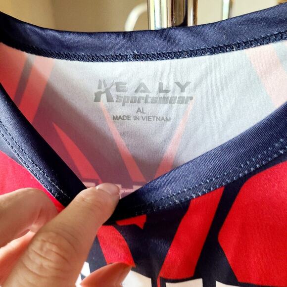 New England Patriots Graphic Top‎ Shirt adult Large Aealy Red Navy - Picture 3 of 5